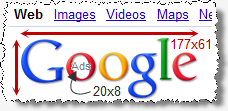 Google's 'Ads' label is so small that it substantially fits within the 'o' of 'Google'.