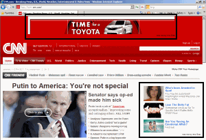 Multiple ads injected into the top of CNN