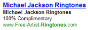 An example misleading ad, falsely claiming ringtones are 