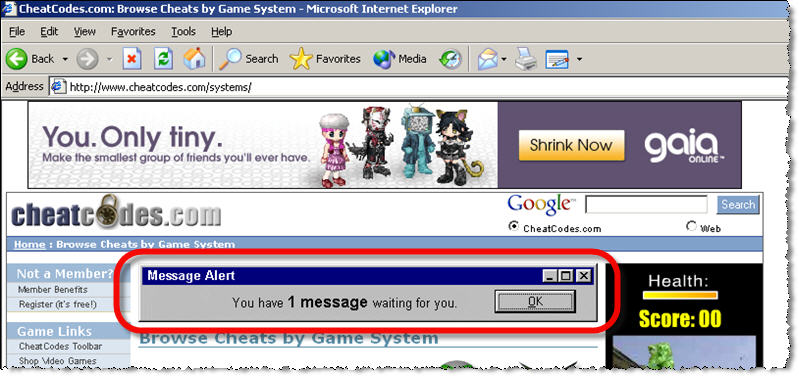 Webrewardstream's deceptive ad appears to be a Windows message box.