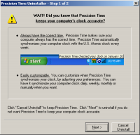 Claria uninstallation screen, adding additional steps to attempts to remove Claria software.