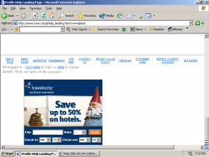 A Travelocity Ad Injected into True.com by Searchingbooth