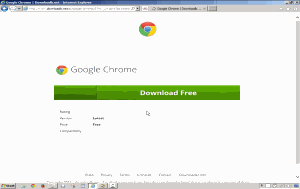 IronSource landing page repeatedly presents Google's Chrome trademark and logo, giving little indication that users have reached an independent installer.