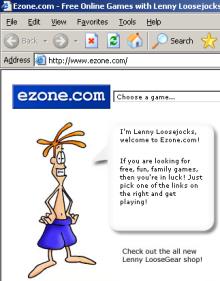 Ezone.com, a site targeting children, that nonetheless promotes Claria.