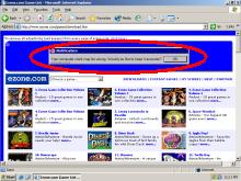 A Claria ad, as shown within the Ezone site.