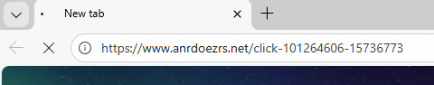 Address bar showing affiliate link as start of navigation