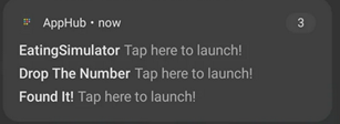 Android notifications shown after an AppLovin AppHub install
