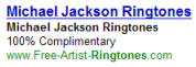 An example misleading ad, falsely claiming ringtones are