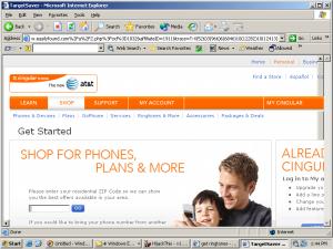 TargetSaver Promotes Cingular Using a Full-Screen Pop-Up