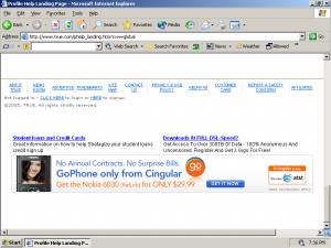 A Cingular Ad Injected into True.com by Searchingbooth