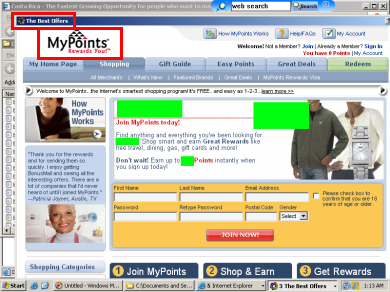 MyPoints Targeting a CJ Merchant via Direct  Revenue