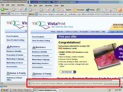 Vomba, Lynxtrack Affiliate 19334 Targeting VistaPrint