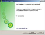 LimeWire installer, showing no license agreement